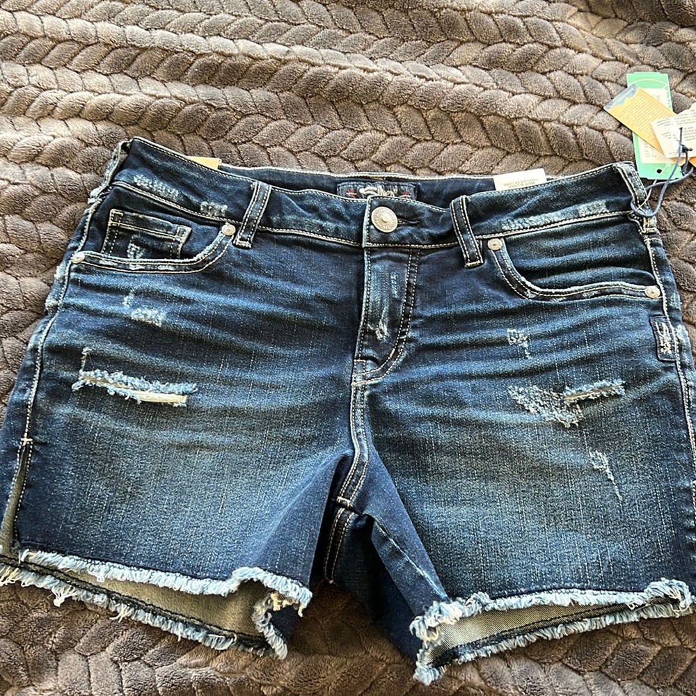 Silver jeans shorts